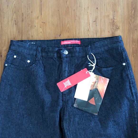 New Cosmopolitan JeansWear Embroidered Blackest Blue High Rise Boot Cut Jeans 14 - Picture 11 of 14